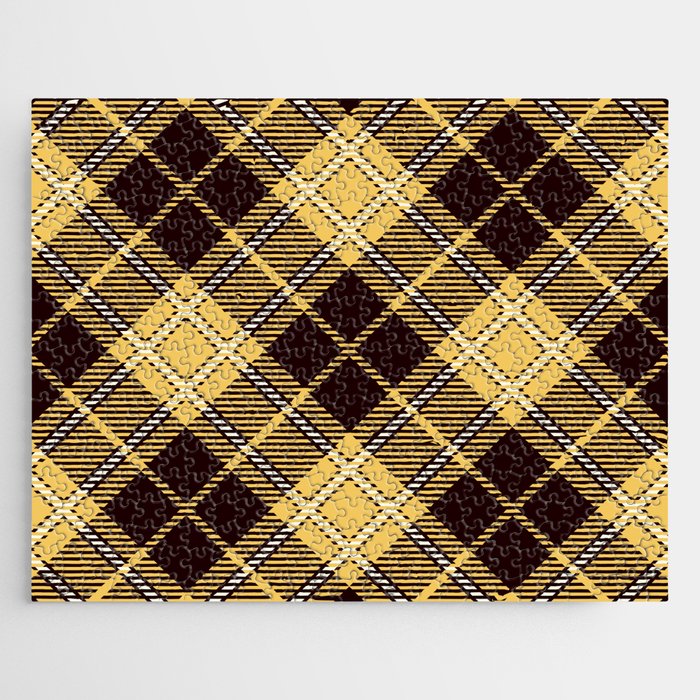 Black and Yellow Square Pattern Jigsaw Puzzle