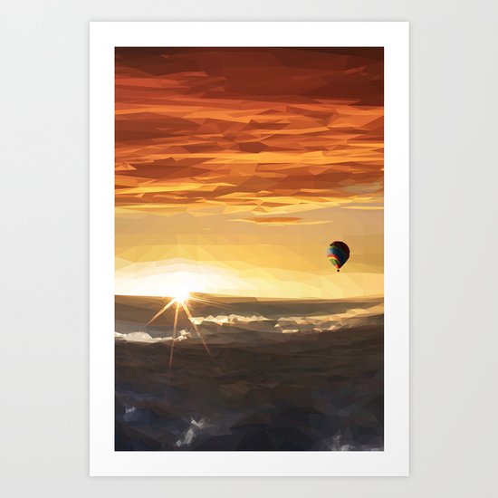 The Orange Adventurer - Sky & Balloon Art Print