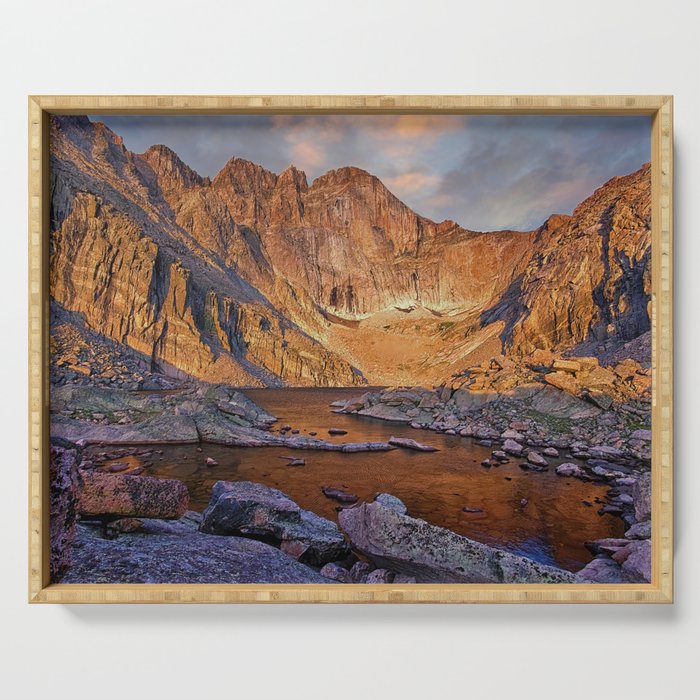 First Light at Chasm Lake Serving Tray