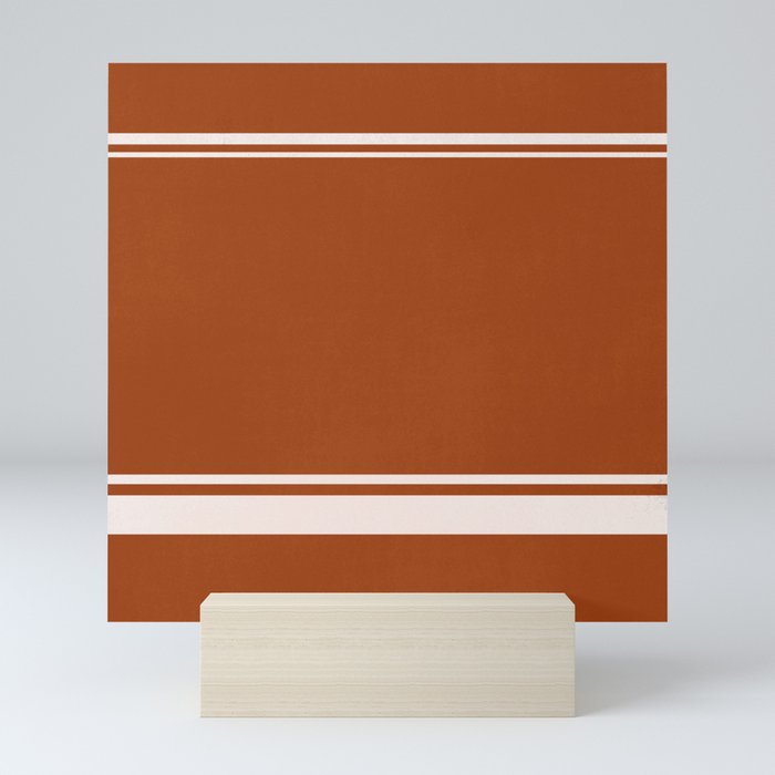 Retro orange stripes 2 Mini Art Print