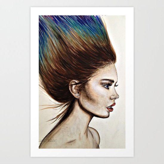 Ombre Hair (Mirror) Art Print