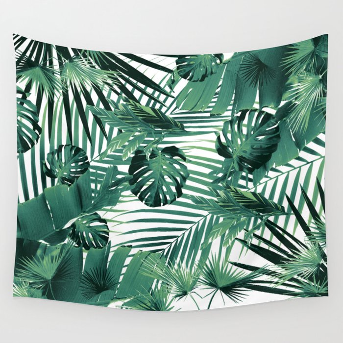 Tropical Jungle Leaves Siesta #5 #tropical #decor #art #society6 Wall Tapestry