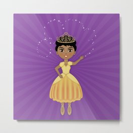 African American Princess // Yellow and Purple Metal Print