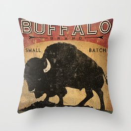Bison Buffalo Whiskey Bourbon Throw Pillow