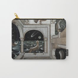 Escher - Another World II 2 - Wood Birds Moon Space  Carry-All Pouch | Nature, Mc, Painting, Lithograph, Lithographs, Relativity, Illusion, Maurits, Reflection, Graphic 