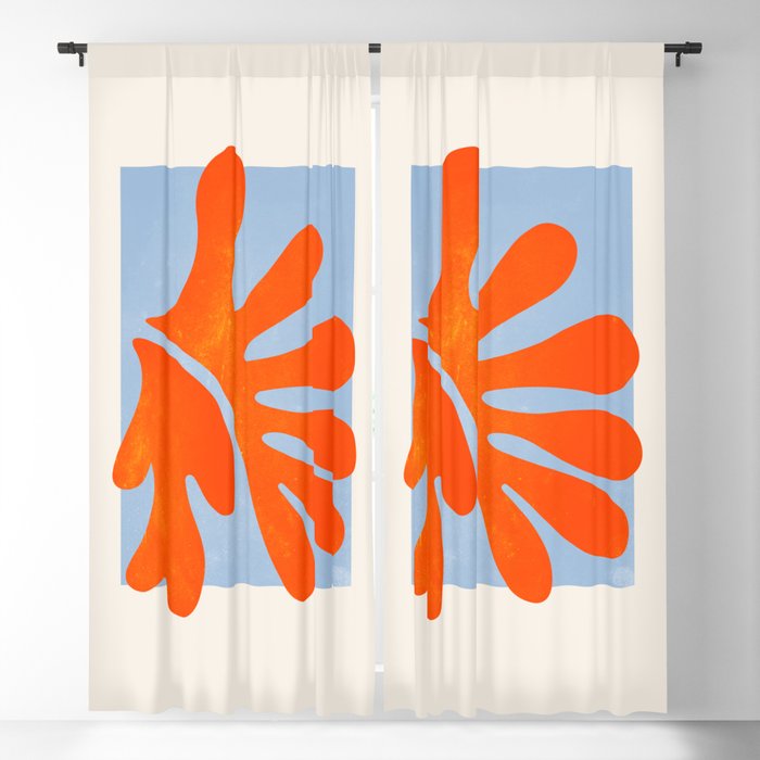 Red Coral Leaf: Matisse Paper Cutouts II Blackout Curtain
