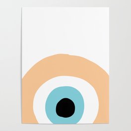 Light Orange Evil Eye Nazar Poster