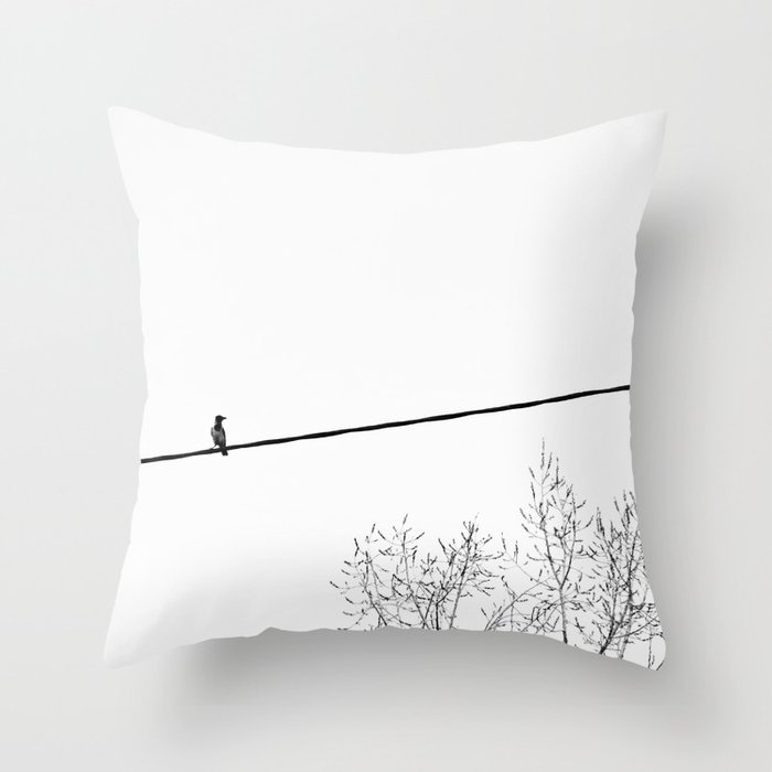 Bird on wire Throw Pillow