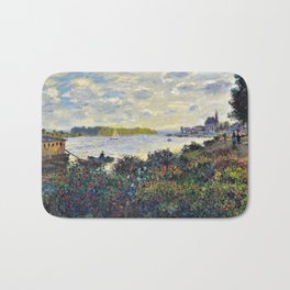 Red Poppies on the banks of the Seine at Argenteuil by Claude Monet Bath Mat | France, Poppy, European, Scenic, Garden, Monet, Flowers, Beautiful, Curated, Wildflowers 