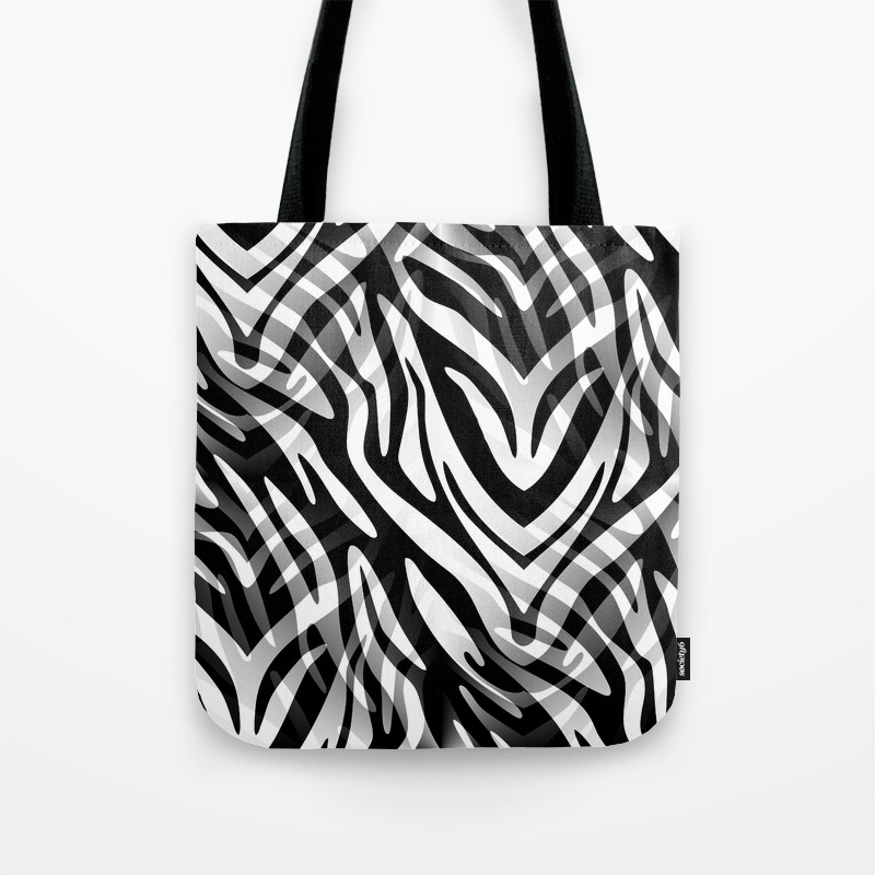 zebra print tote bag