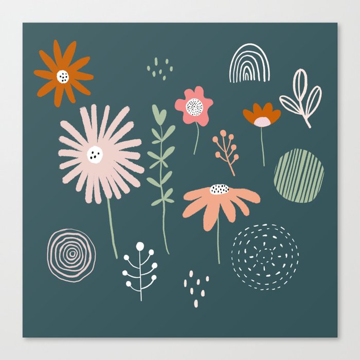 Nordic Floral Canvas Print