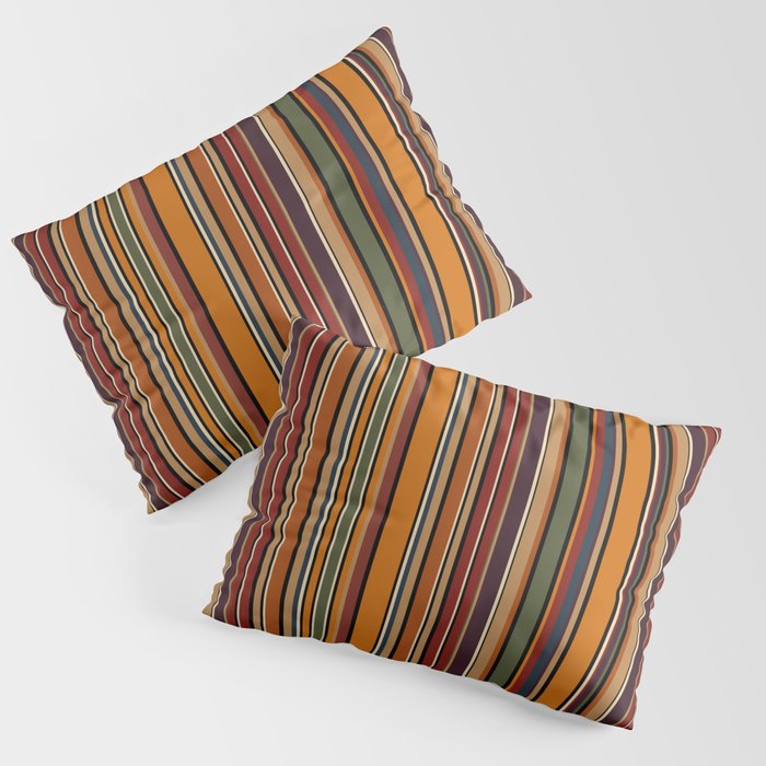 Vintage multicolor stripe Pillow Sham