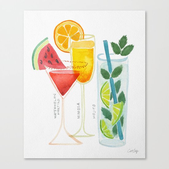 Summer Cocktail Trio Canvas Print