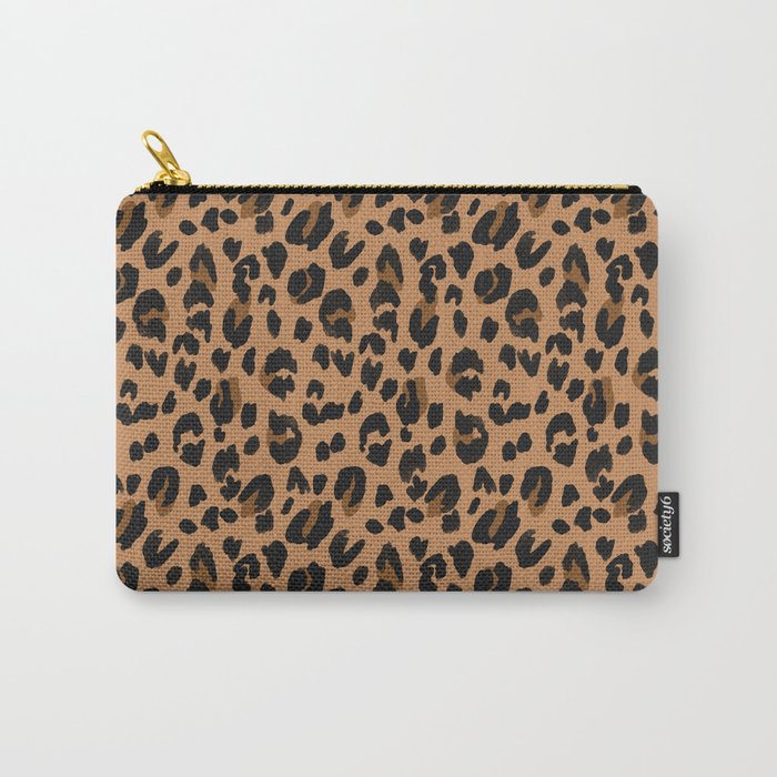 Leopard - Black Brown on Tan Carry-All Pouch