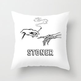 funny stoner outfit stoner t-shirt gift Throw Pillow