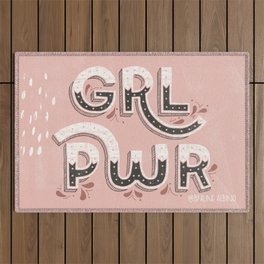 GRL PWR - Pink Outdoor Rug