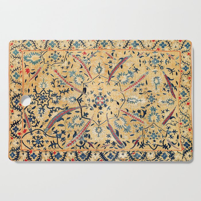 Kermina  Suzani  Antique Uzbekistan Embroidery Print Cutting Board