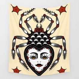 spider Wall Tapestry | Traditional, Traditionalflash, Face, Tattooflash, Girl, Flash, Bold, Digital, Spider, Traditionaltattoo 