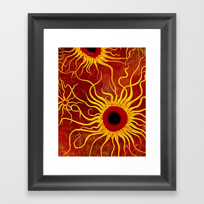 Psychedelic Susan 002, Sunflowers Framed Art Print