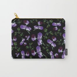 Sweet Pea on black Carry-All Pouch