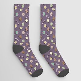 Christmas Cookie Pattern Pastel Socks