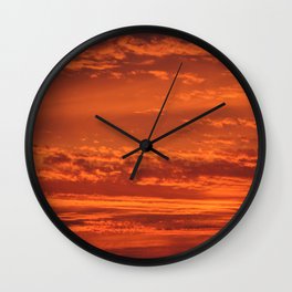 The Sky is the Limit-3 Wall Clock | Skies, Photo, Horizon, Beach, Ocean, Meditation, Pink, Yellow, Clouds, Serene 