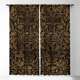 Acorns and oak leaves design (1880) by William Morris Gold On Black Blackout Curtain