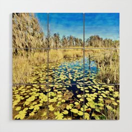 Cypress Swamp and Lily Pads Wood Wall Art