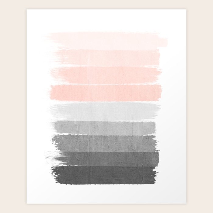 Color story millennial pink and grey transition brushstrokes modern