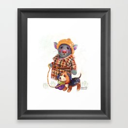 Ratón con mascota Framed Art Print