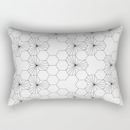Geometric flowers white and black Rectangular Pillow