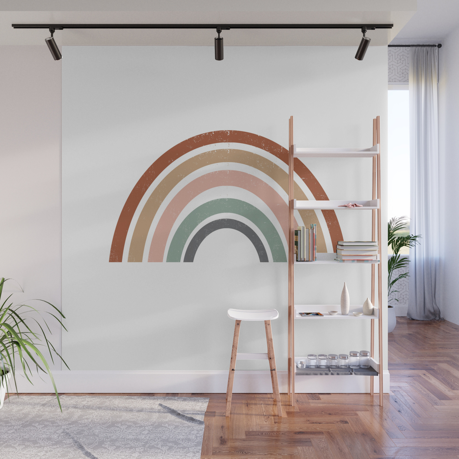 Rainbow Earth Tone Cute Kids Room Decor Muted Rainbow Art Print