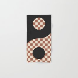 Checkerboard & Yin Yang Symbol Hand & Bath Towel