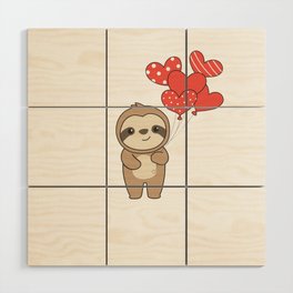 Sloth Cute Animals With Hearts Favorite Animal Wood Wall Art