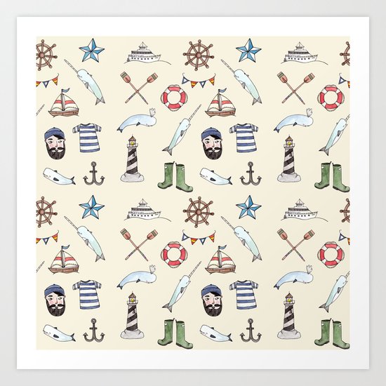 Nautical Pattern Art Print