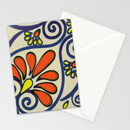 Art nouveau flowers elegant talavera classic mosaic Stationery Card