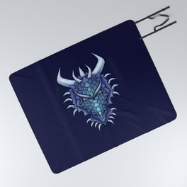Blue Dragon Head Picnic Blanket