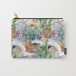 A Colorful Sea Life Pattern Carry-All Pouch