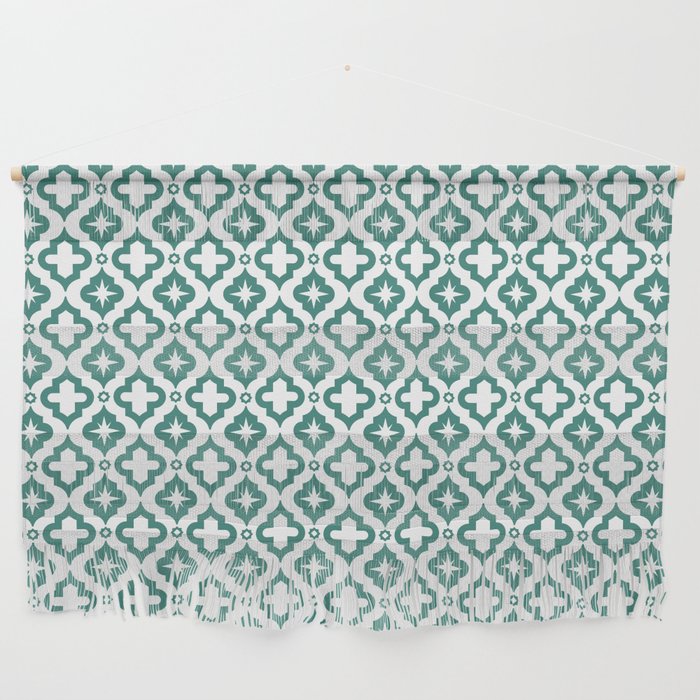 Green Blue Ornamental Arabic Pattern Wall Hanging