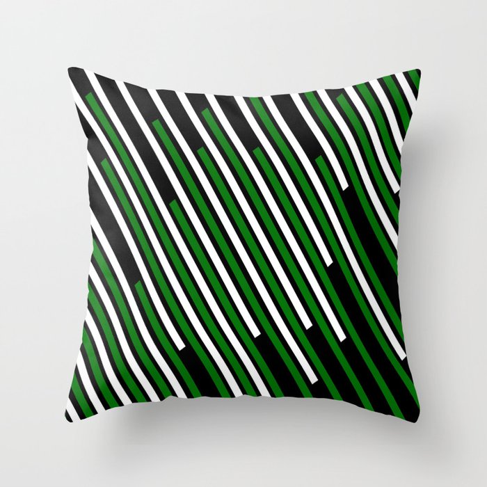 Abstract geometric pattern - green Throw Pillow
