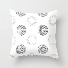 Pale Taupe Gray White Circle Polka Dot Pattern Pairs Dulux 2022 Trending Colour Artist's Brush Throw Pillow
