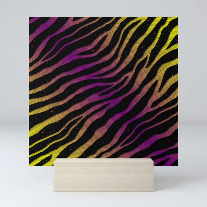 Ripped SpaceTime Stripes - Yellow/Purple Mini Art Print