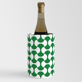 Green and white mid century mcm geometric modernism Wine Chiller