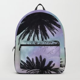 Summer Holographic Gradient Palm Trees Design Backpack | Magicaluniverse, Tropicaldesign, Planets, Palmleaves, Collage, Shiningstars, Color, Holographiccolor, Rainbowsky, Crescentmoon 