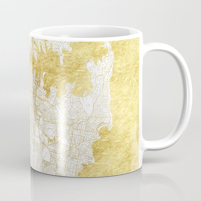 Sydney Map Gold Coffee Mug