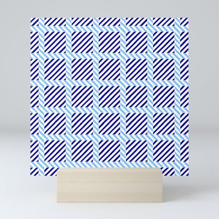 optical pattern 70 blue Mini Art Print