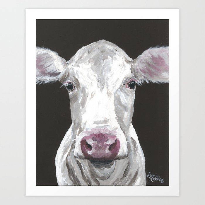 Cow Art Cute Cow Painting Art Print By Leekeller Society6