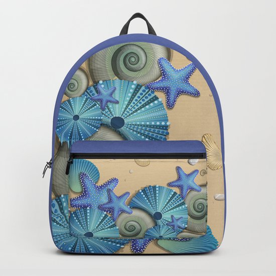 SEA SHELLS ON THE BEACH Backpack