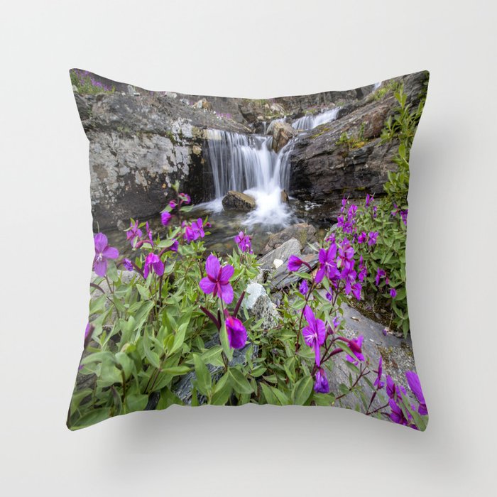 Secluded Waterfall Throw Pillow