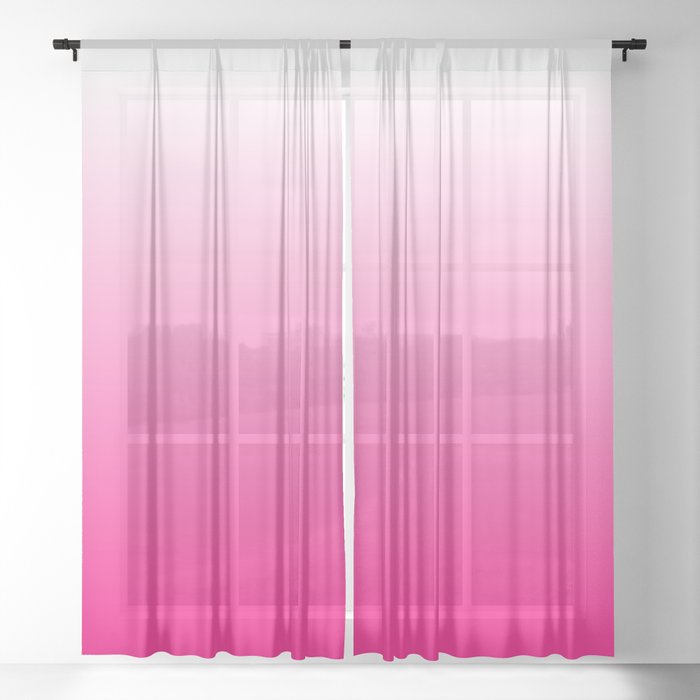 Hot Pink Ombre Sheer Curtain